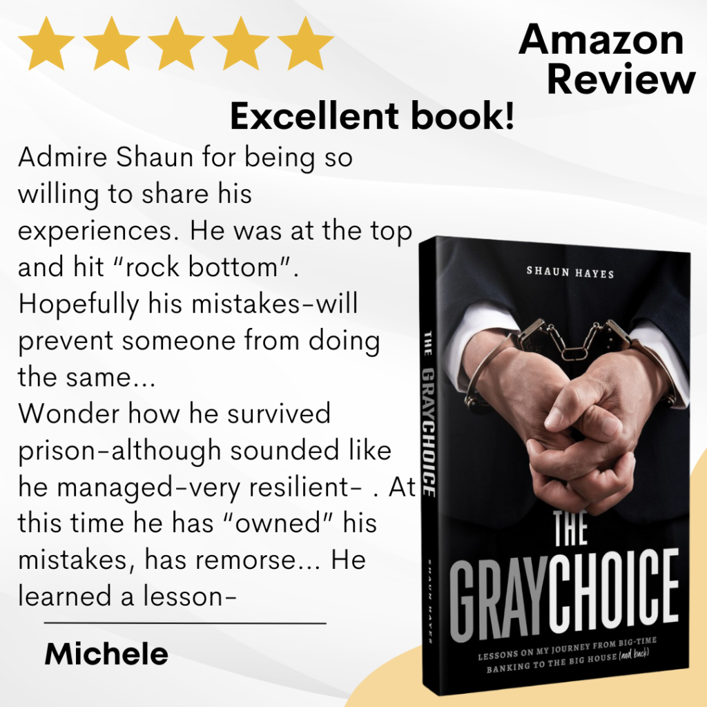 5 Star review for The Gray Choice and Shaun Hayes book's impact on readers