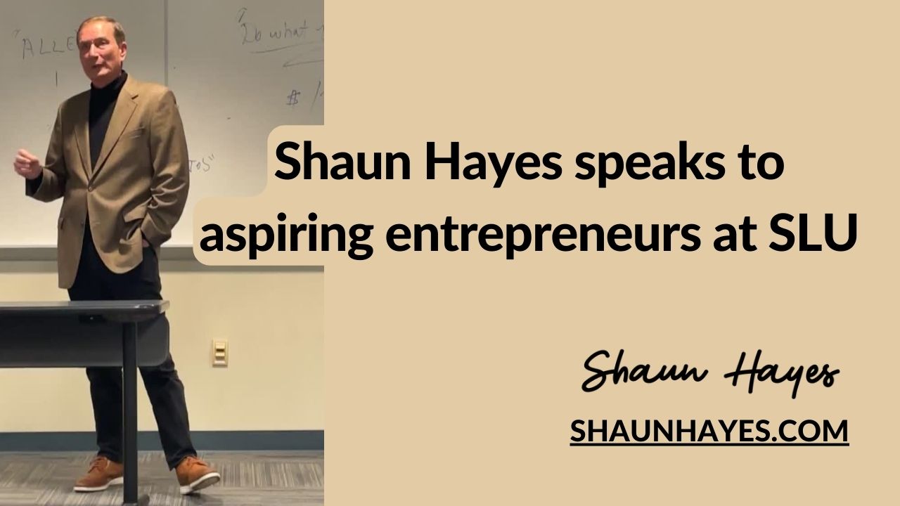 Shaun Hayes speaks to aspiring entrepreneurs at SLU